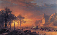“Emigrants Crossing the Plains” olio su tela di Albert Bierstadt, 1867