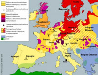 Mappa delle confessioni religiose in Europa (2019).