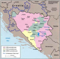 Zone di controllo in Bosnia e Erzegovina (marzo 1994).