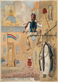 Caricatura “The Zenith of French Glory” (Lo Zenith della Gloria francese) di James Gillray (1793)
