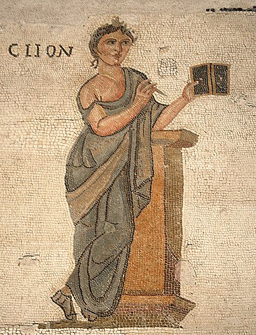 367px 0 Mosaïque représentant Clio Pal. Massimo à Rome 