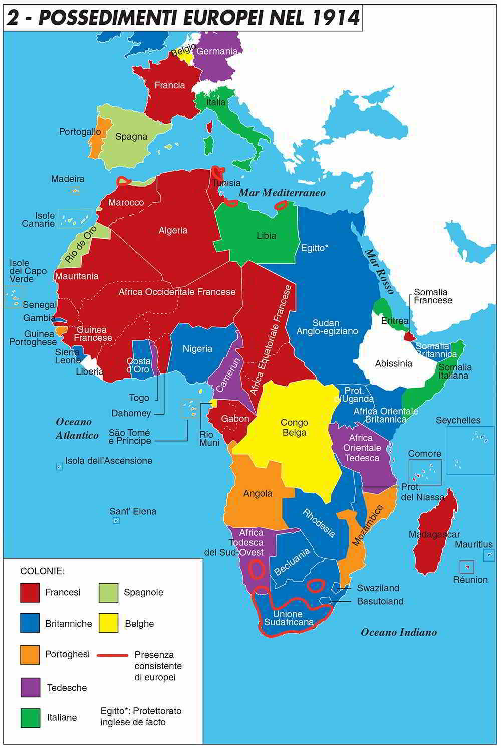 Gli europei in Africa nel 1914