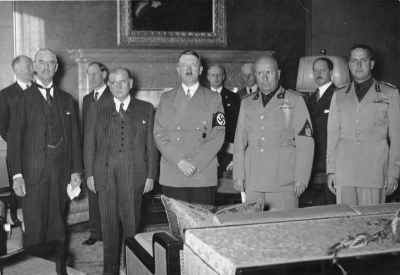 La firma dell'Accordo di Monaco, 29 settembre 1938. 