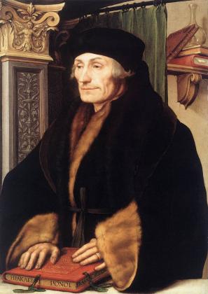 Ritratto di Erasmo da Rotterdam, di Hans Holbein il Giovane (1497 / 1498–1543).