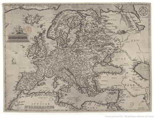 Abraham Ortelius, “Mappa dell'Europa”, Civitates orbis terrarum, 1570.