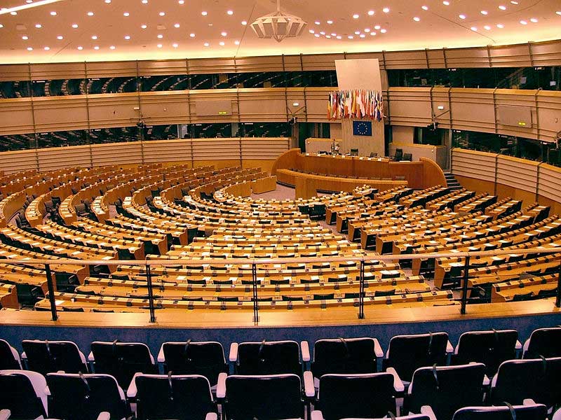 L'emiciclo del Parlamento europeo (Bruxelles). 