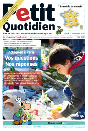 Édition spéciale Petit quotidien spécial attentats du 13 novembre à Paris
