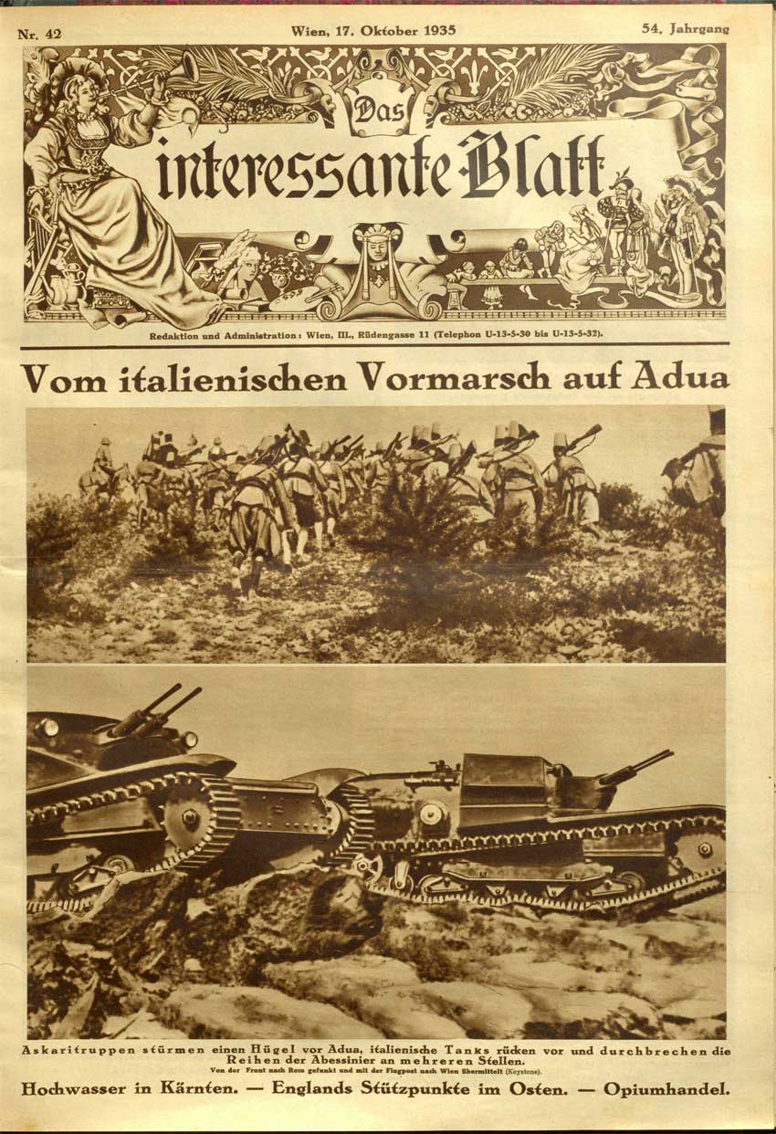 Immagini di propaganda: l’avanzata italiana su Adua (1935).