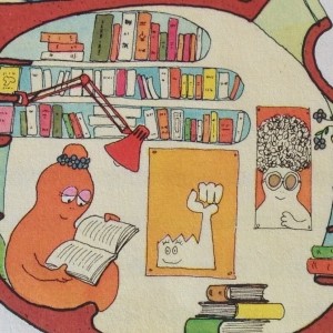 Barbottina legge nella sua barbacasa (serie televisiva di cartoni animati “Barbapapà”)