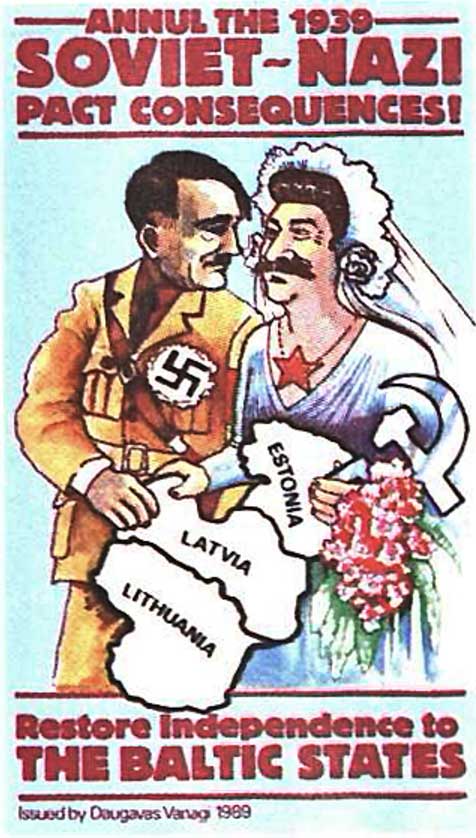 Poster che denuncia il patto Molotov-Ribbentrop, basato su un fumetto del 1939 di Clifford Berryman